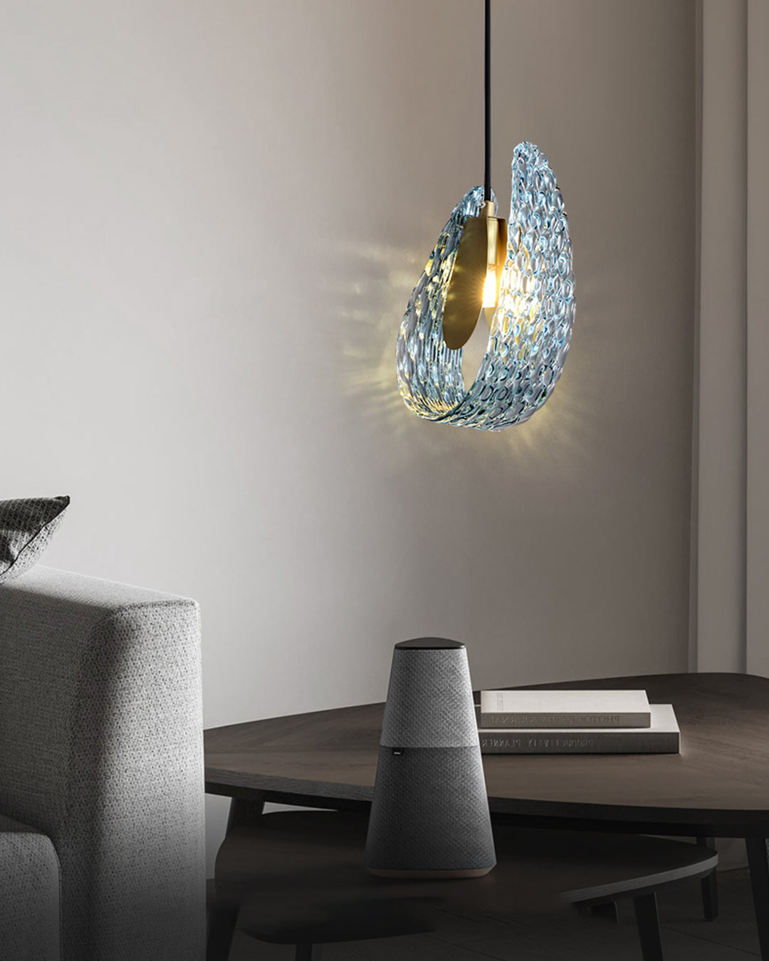 WOMO Elegante Cluster Pendelleuchte Blau Glas Treppenhaus-WM2213a