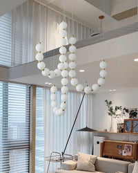WOMO Pearls Elegant Pendant Light Chandelier for High Ceilings - WM2102e
