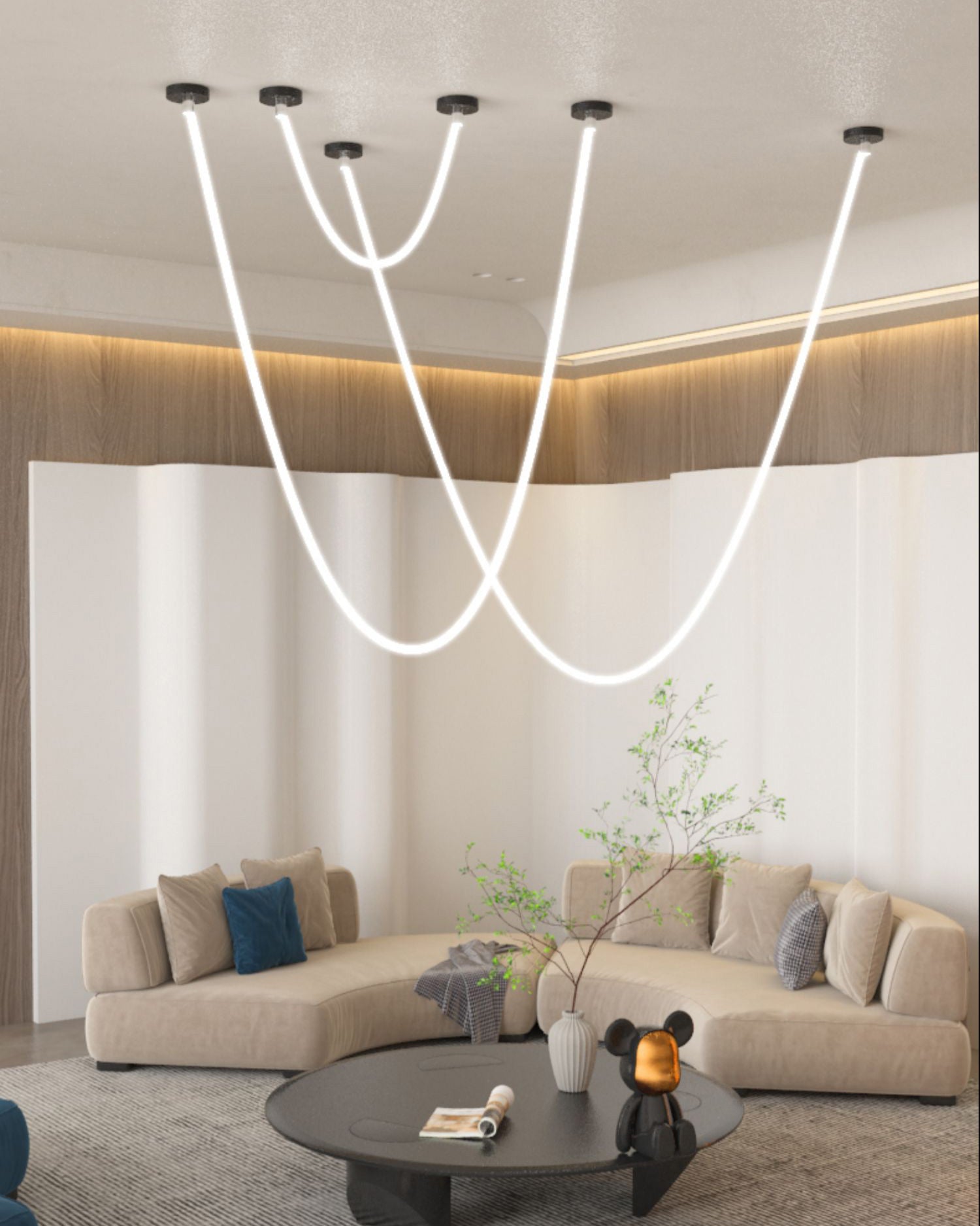 WOMO LED Kronleuchter Schlicht für Hohe Decken-WM2312