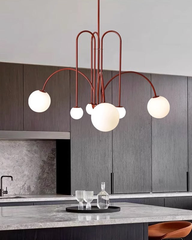 WOMO Mid Century Kronleuchter Glaskugeln im Wohnzimmer-WM2522