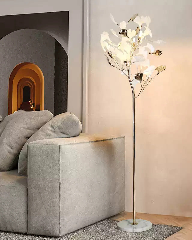 WOMO Keramik-Gingkobaum-Stehlampe-WM7137