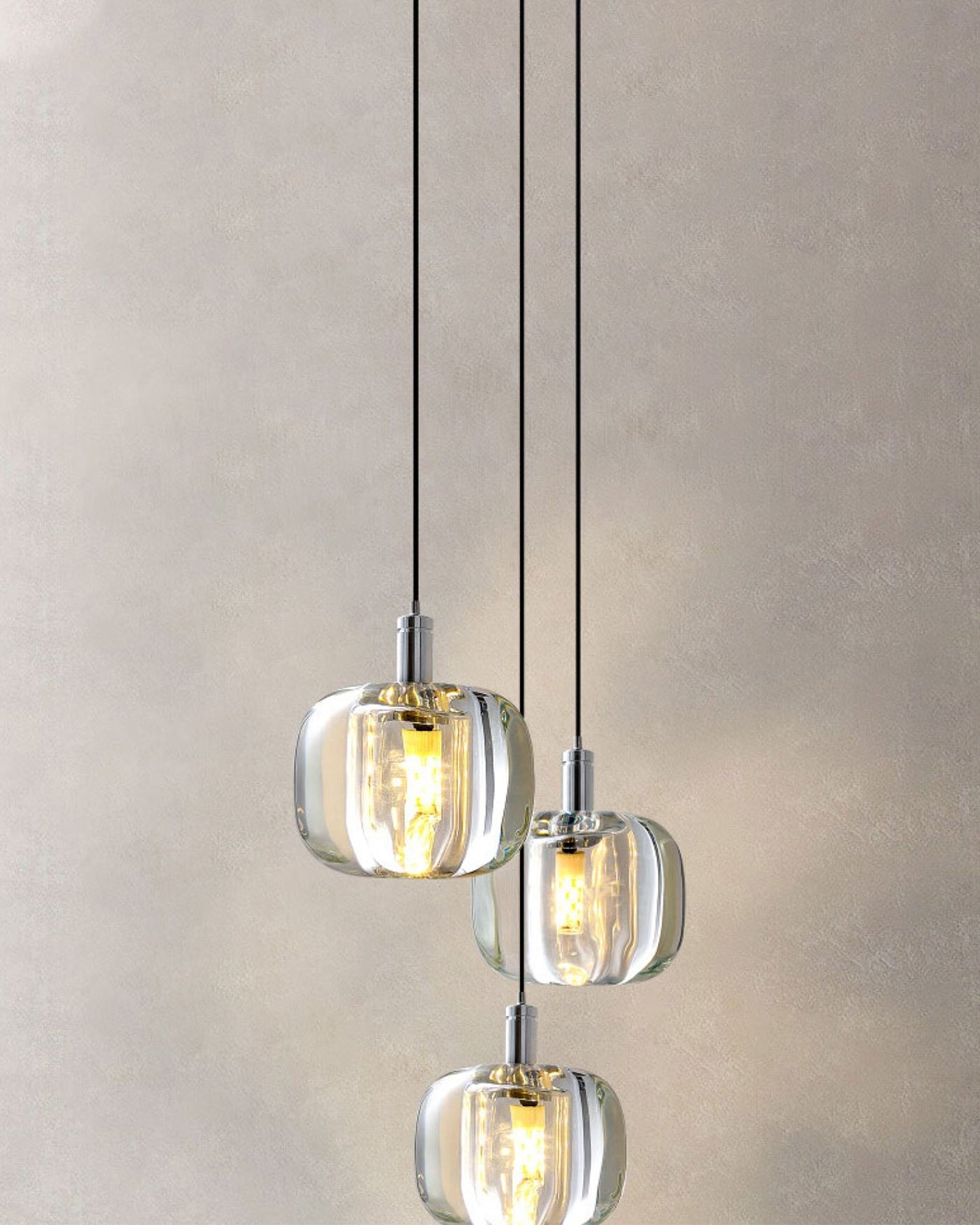 WOMO Chandelier with Multiple Colored Glass Pendant Lights - WM2111