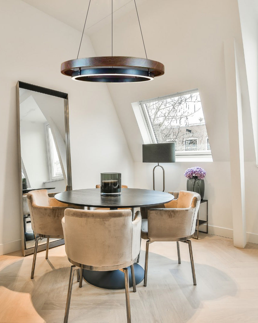 WOMO LED Kronleuchter Ring Esstisch Holz Landhaus Modern-WM2492