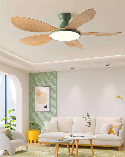 WOMO Low Profile Ceiling Fan with Bright Light - WM5153