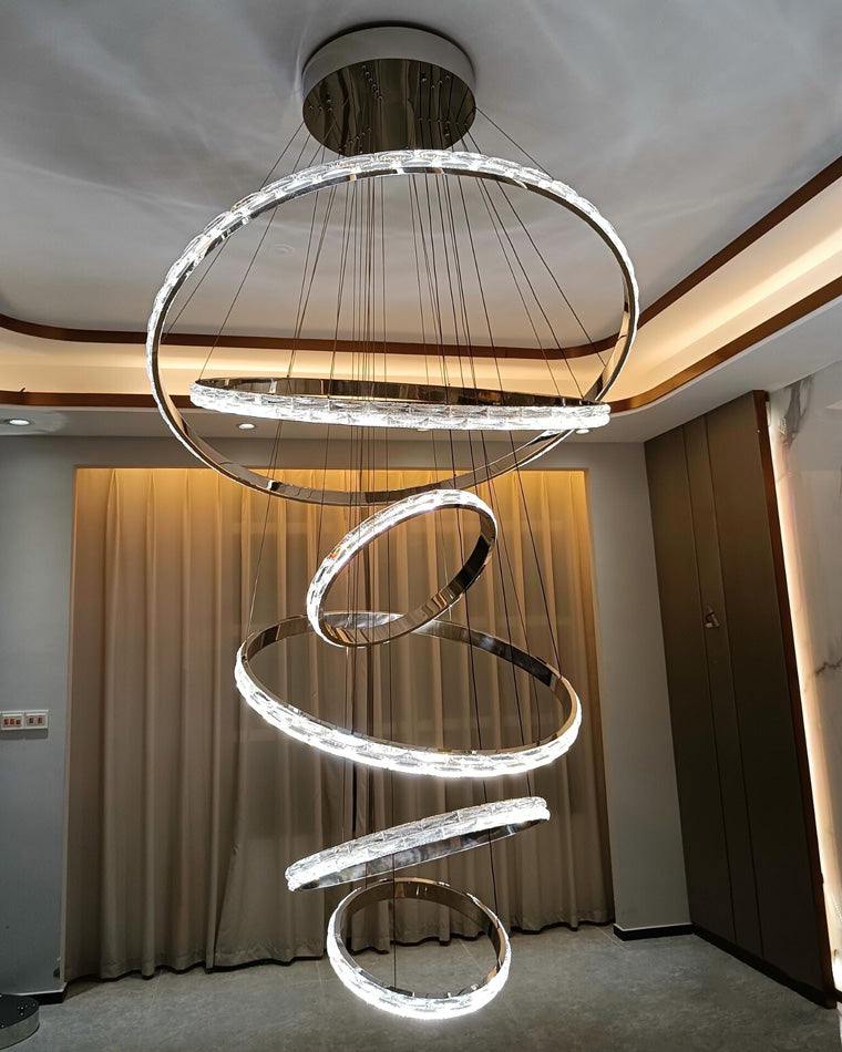 WOMO Tiered Circular Led Crystal Chandelier-WM2491b
