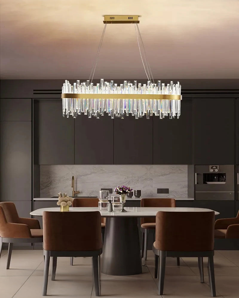 Lustre en cristal ovale WOMO Gold-WM2566