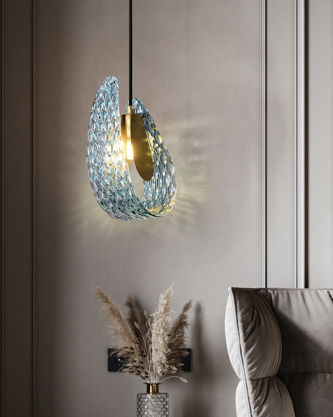 WOMO Elegante Cluster Pendelleuchte Blau Glas Treppenhaus-WM2213a