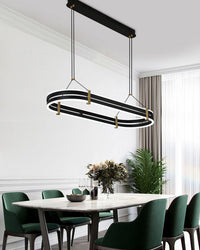 WOMO Chandelier with Stepped Black Rings - WM2172