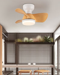 WOMO Small Flush Mount Ceiling Fan Lamp-WM5114