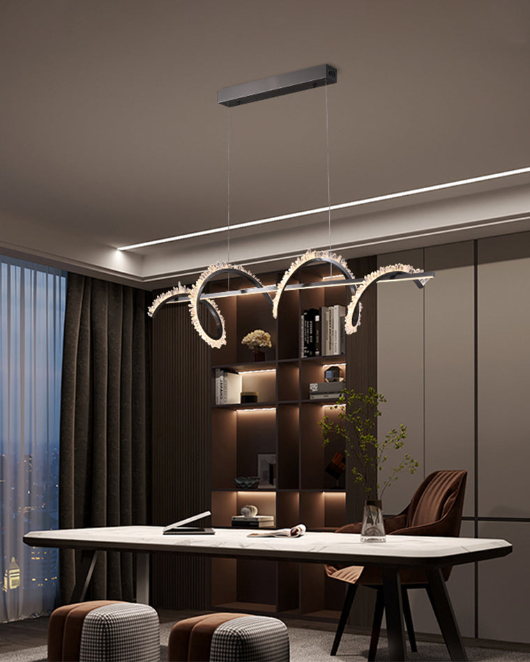 WOMO Swirl Kristall Linearkronleuchter – WM2713