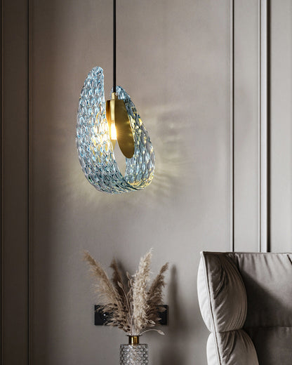 WOMO Peacock Blue Art Glass Chandelier-WM2213