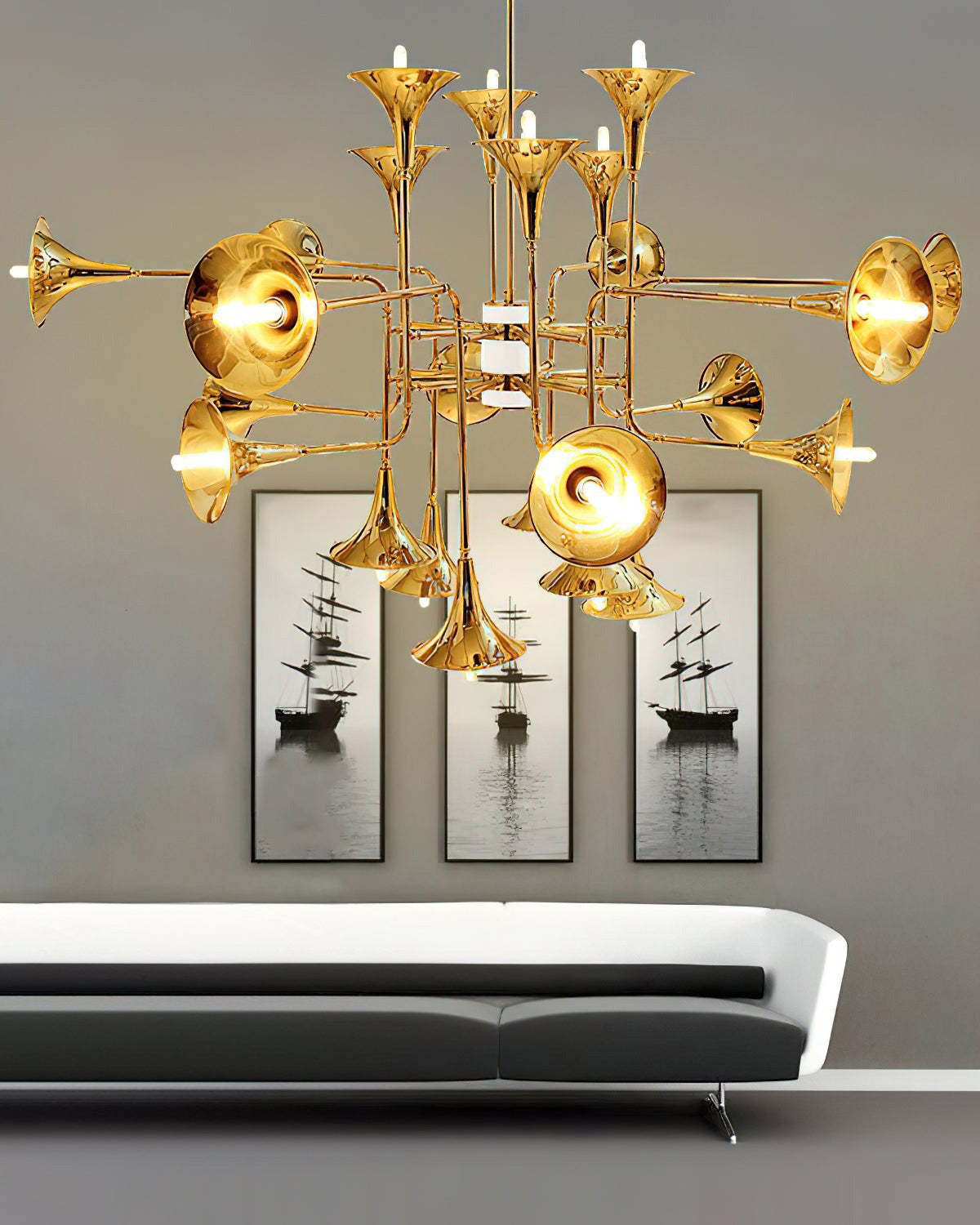 WOMO Vintage Kronleuchter Gold Wohnzimmer-WM2614