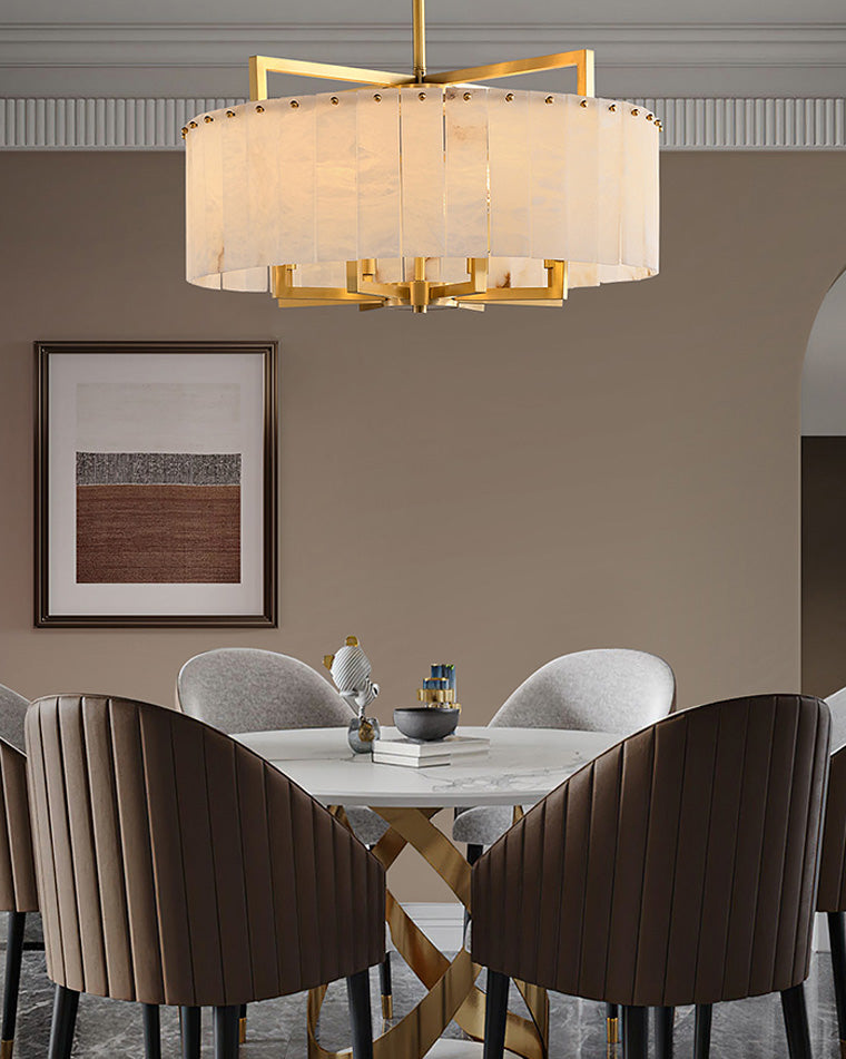 WOMO Round Alabaster Chandelier-WM2390a