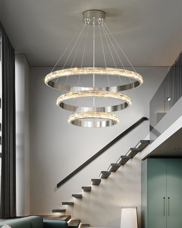 WOMO Tiered Circular Led Crystal Chandelier-WM2491b