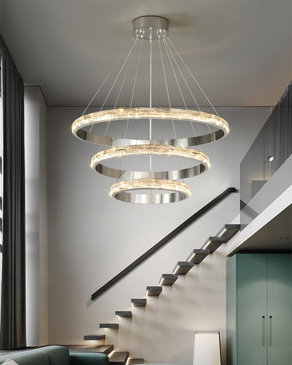 WOMO Tiered Circular Led Crystal Chandelier-WM2491b
