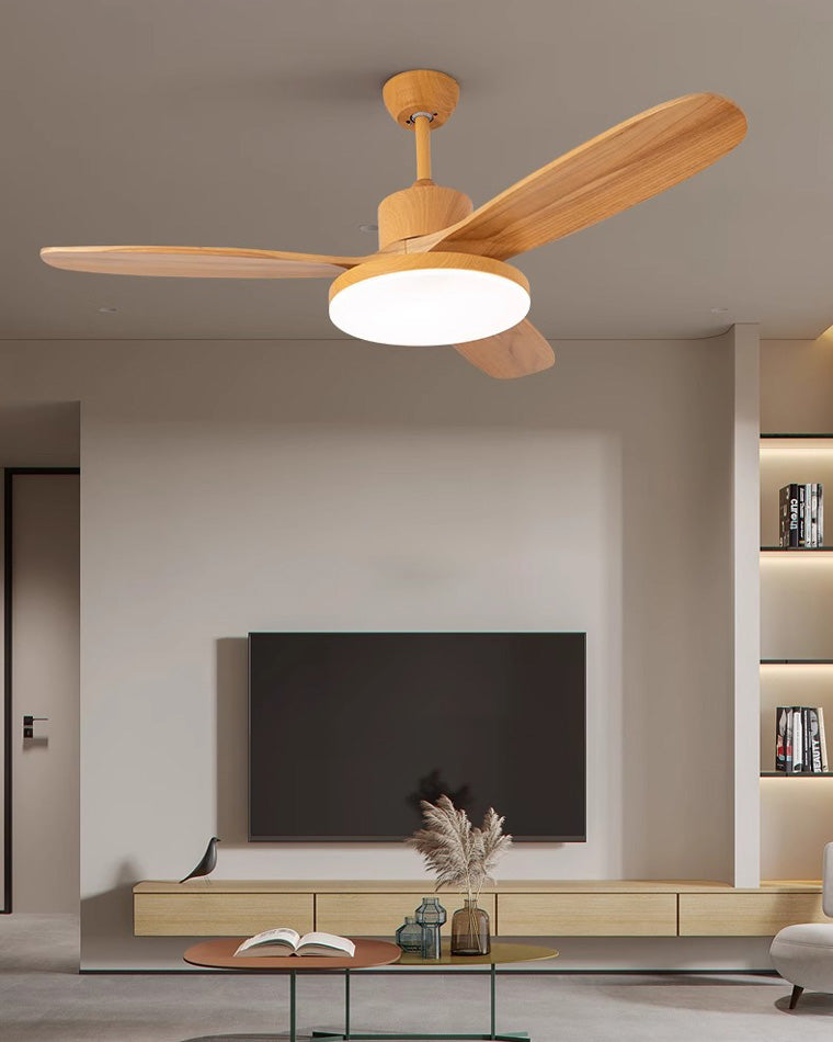 WOMO Deckenventilatorlampe mit 3 Holzflügeln-WM5090