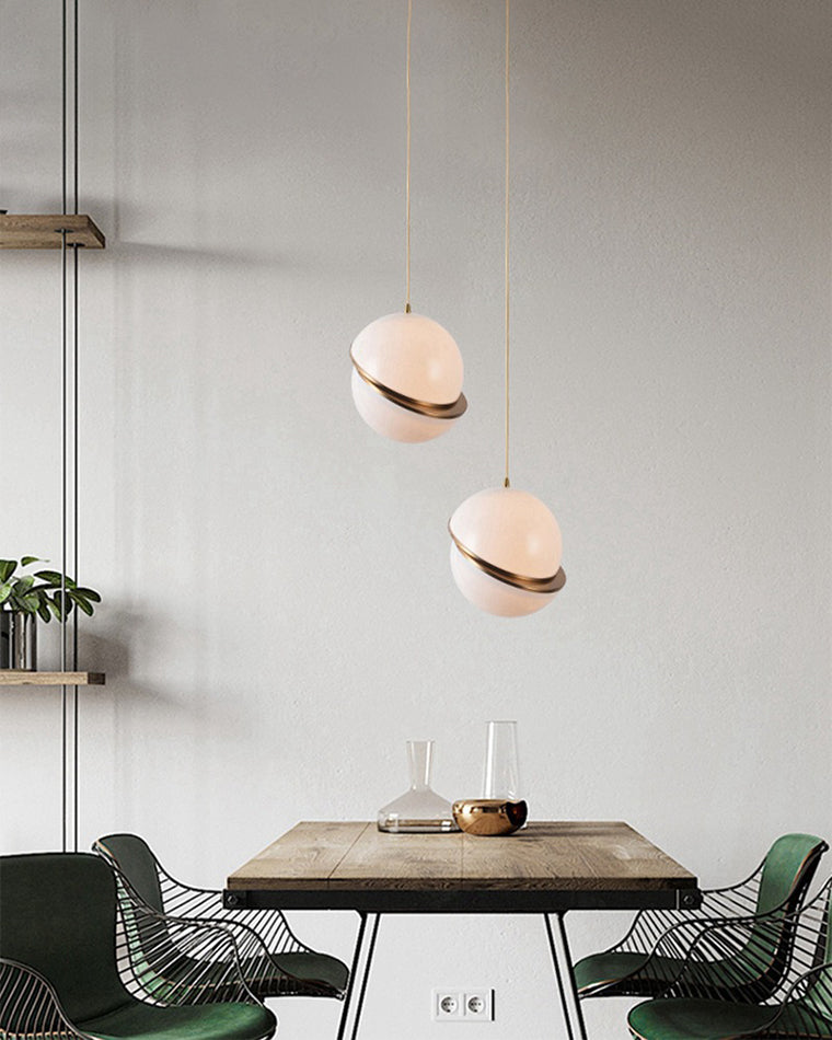 WOMO Pendelleuchte aus geschliffenem Glas, Kugelform-WM2679
