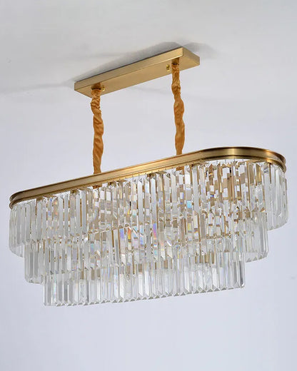WOMO Tiered Oval Crystal Chandelier-WM2489