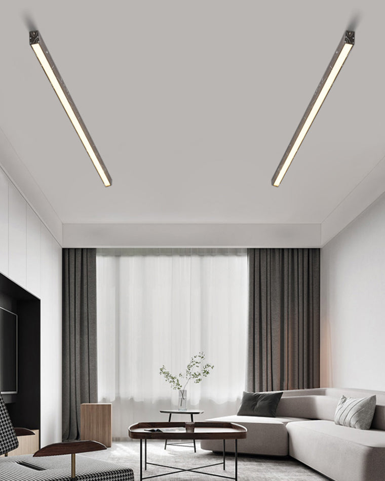 WOMO Lineare LED Deckenleuchte Flur Lang Schmal Metall-WM1003