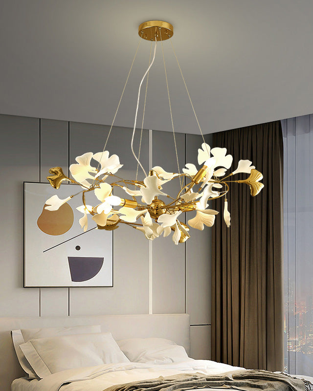 WOMO Design Chandelier White Gold Porcelain-WM2411