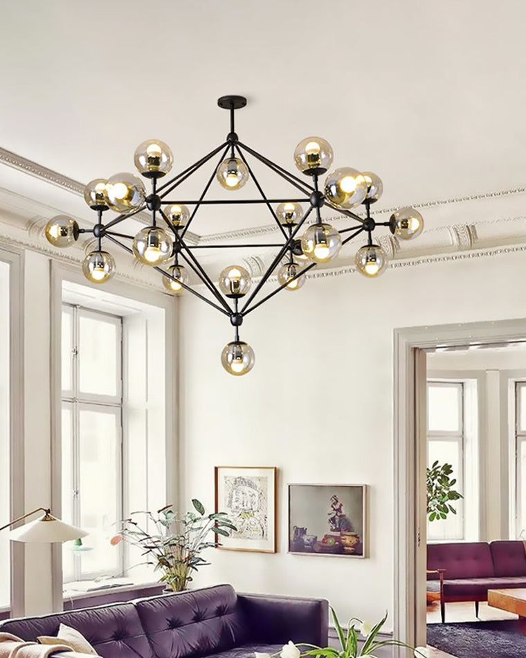 WOMO Sputnik Kronleuchter Wohnzimmer Modern Glas-WM2704