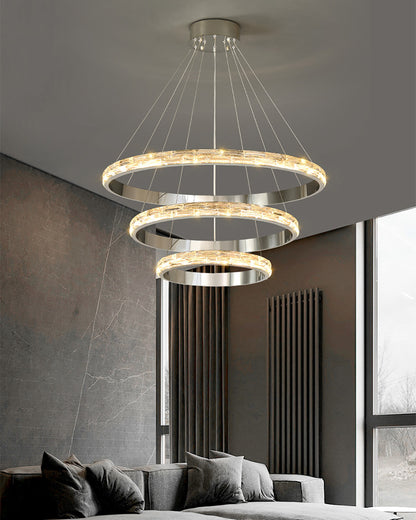 WOMO Tiered Circular Led Crystal Chandelier-WM2491b