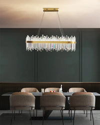 Lustre en cristal ovale WOMO Gold-WM2566