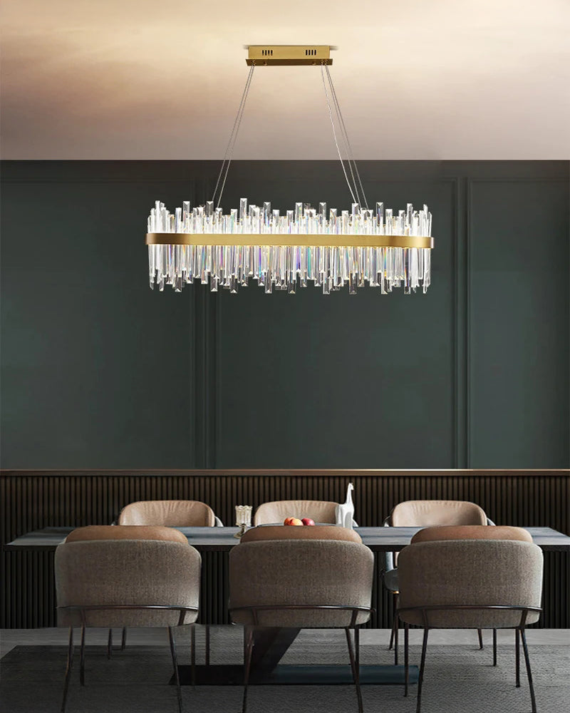 Lustre en cristal ovale WOMO Gold-WM2566
