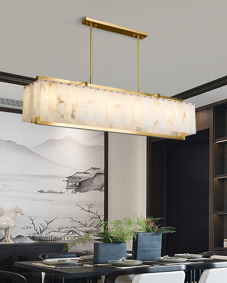 WOMO Rectangular Alabaster Chandelier-WM2390b