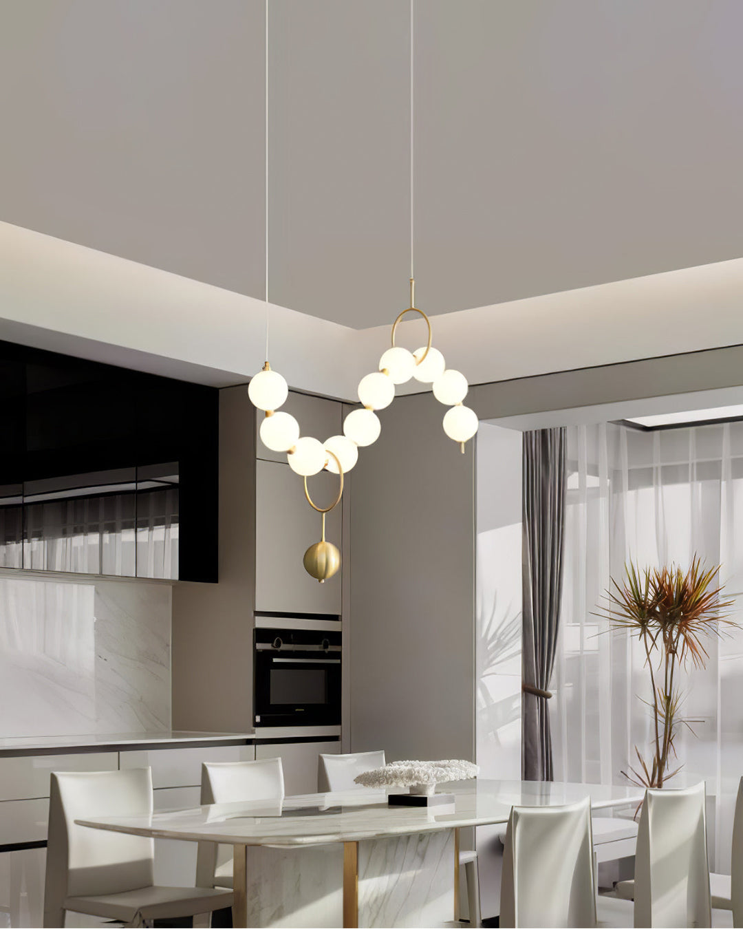 WOMO Lustre français élégant en perles pour table à manger-WM2102c