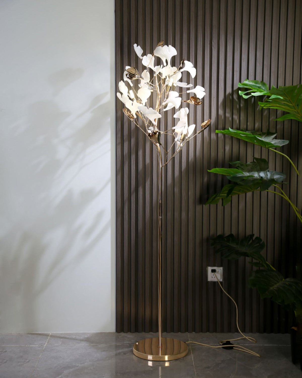 WOMO Keramik-Gingkobaum-Stehlampe-WM7137