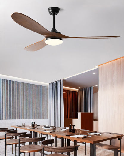 WOMO Large Wood Ceiling Fan with Light - WM5161