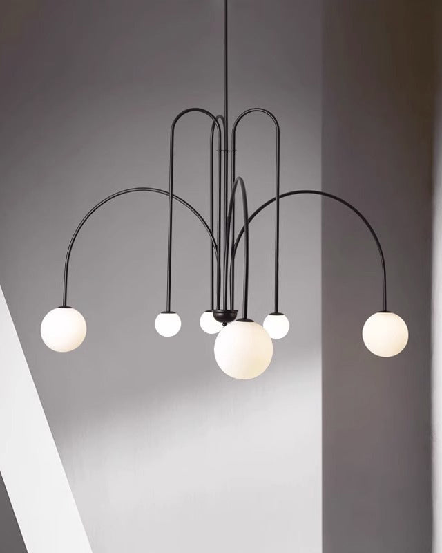 WOMO Mid Century Kronleuchter Glaskugeln im Wohnzimmer-WM2522