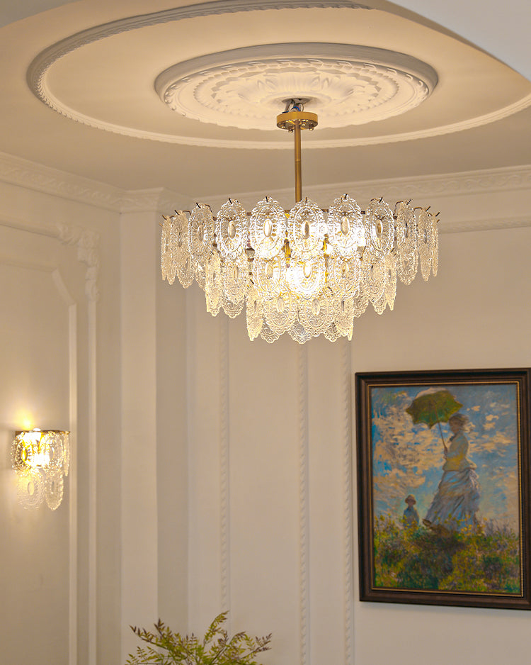WOMO Tiered Textured Glass Chandelier-WM2208
