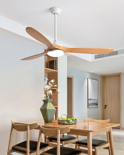 WOMO Large Wood Ceiling Fan with Light - WM5161