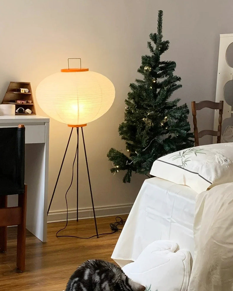 WOMO Laterne Dreibein Stoff Stehlampe-WM7090