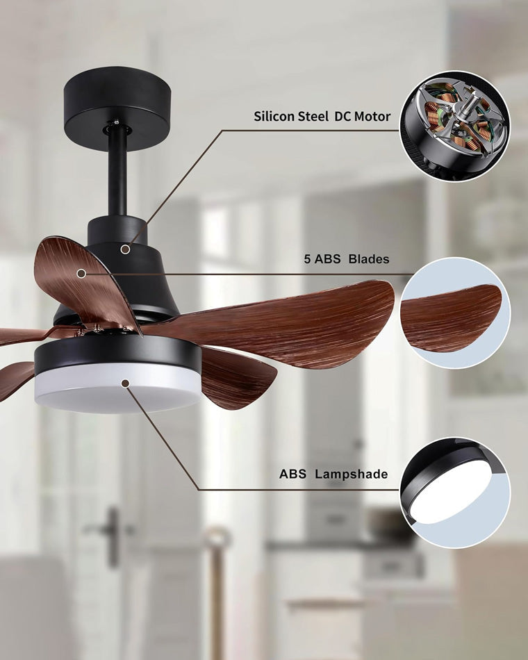 WOMO Kleine Modern Farmhouse Deckenventilator Lampe-WM5044