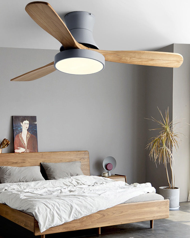 WOMO 3 Holzflügel Deckenventilator Lampe – WM5120