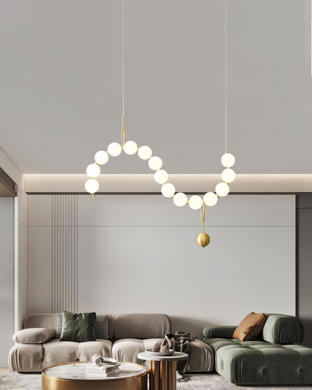 WOMO Lustre français élégant en perles pour table à manger-WM2102c