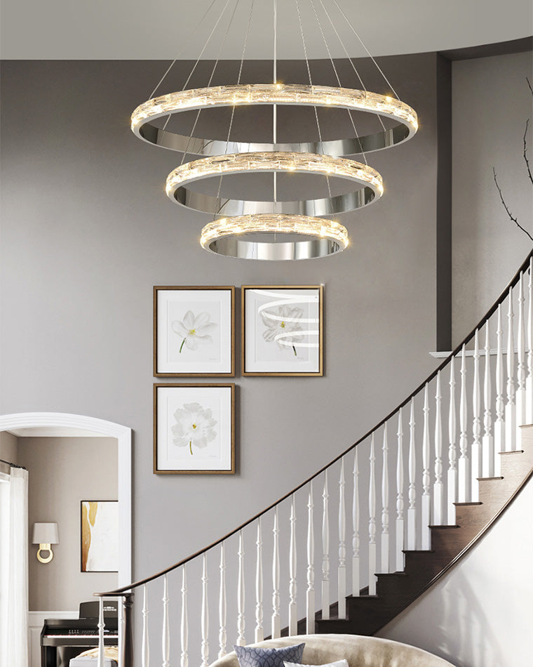 WOMO Tiered Circular Led Crystal Chandelier-WM2491b