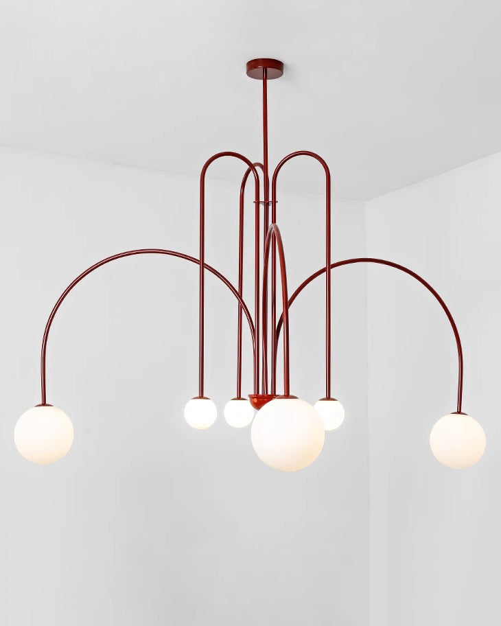WOMO Mid Century Kronleuchter Glaskugeln im Wohnzimmer-WM2522