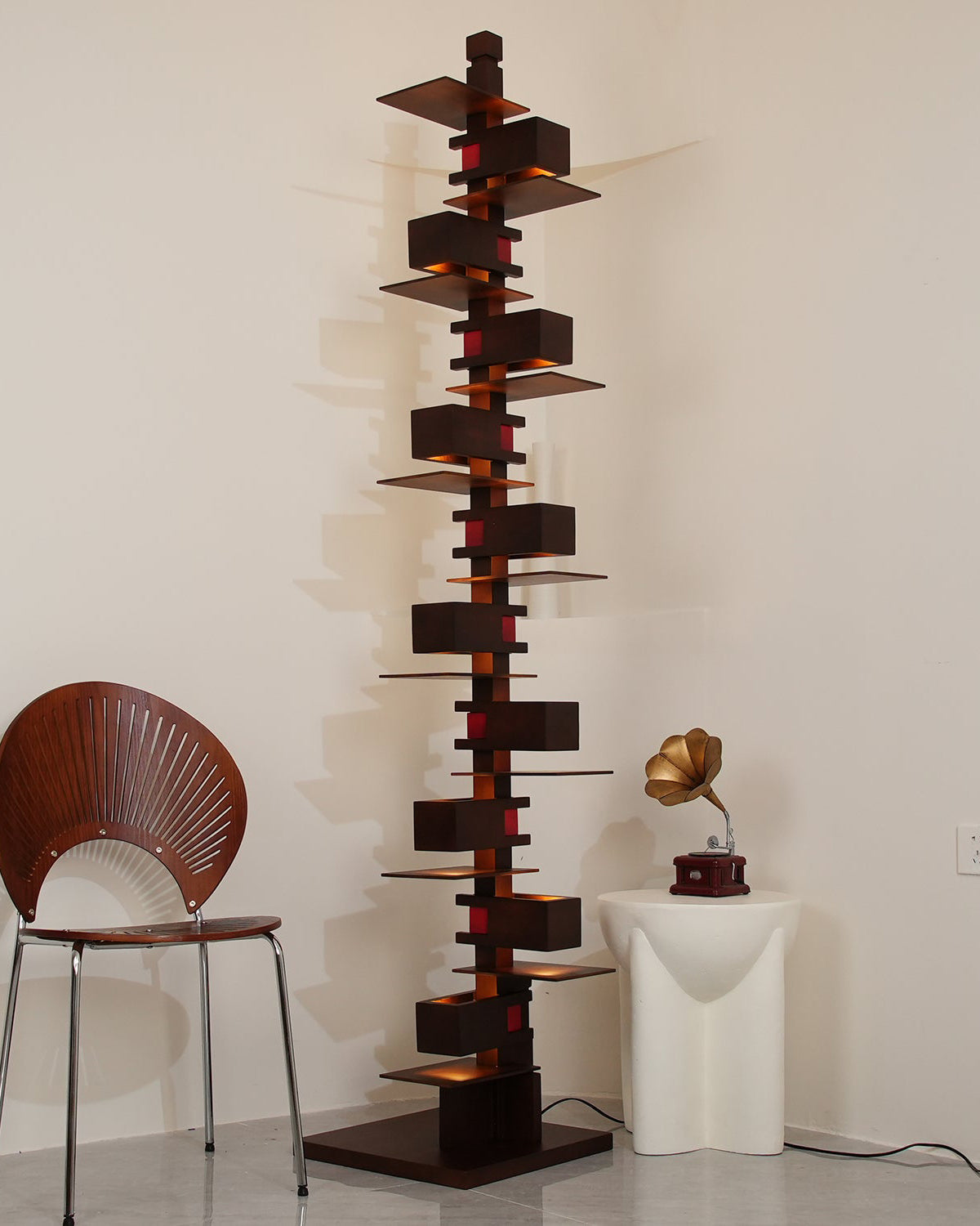 WOMO Column Nut Tree Floor Lamp-WM7110