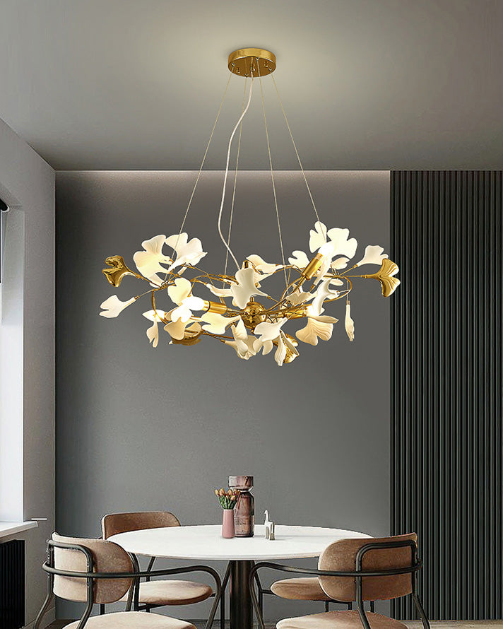 WOMO Design Chandelier White Gold Porcelain-WM2411