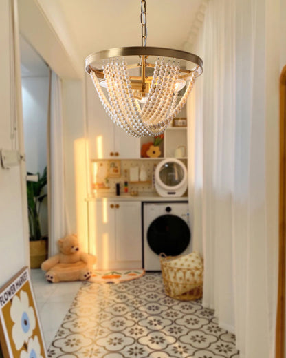 WOMO Pearl Beaded Chandelier-WM2407