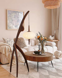 Lampadaire trépied en bois WOMO Flying Saucer - WM7136