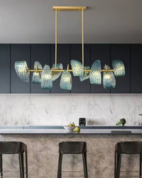 WOMO Peacock Blue Linear Chandelier - WM2213c