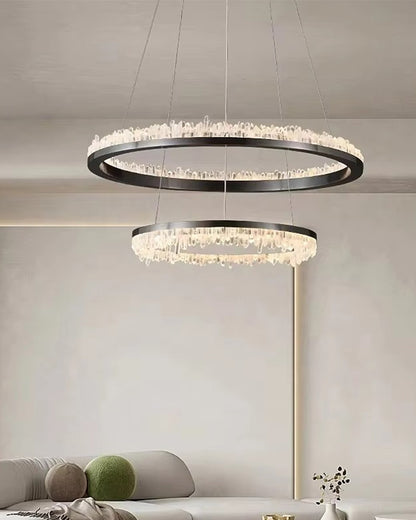 WOMO Rock Crystal Circular Led Chandelier-WM2715