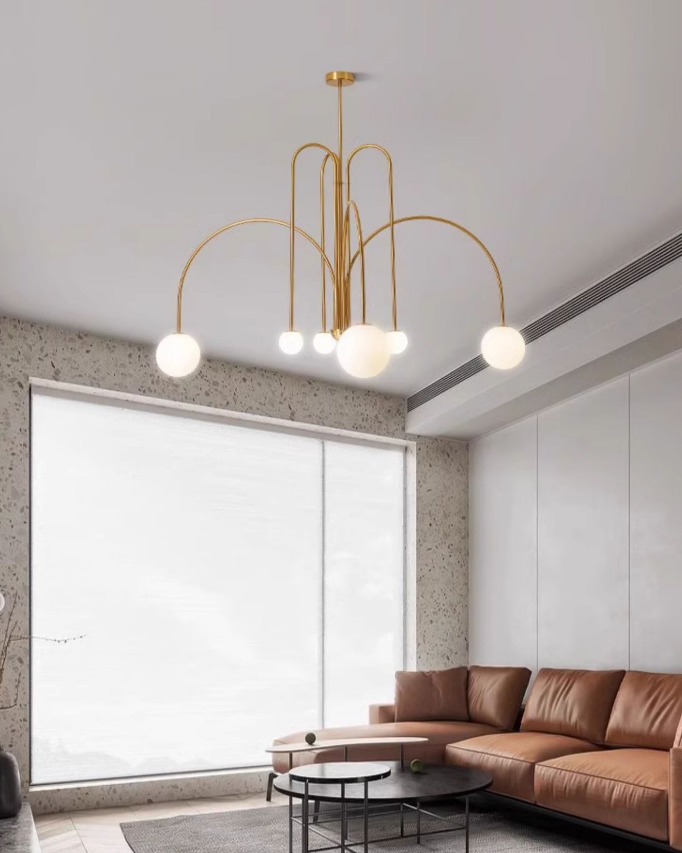 WOMO Mid Century Kronleuchter Glaskugeln im Wohnzimmer-WM2522