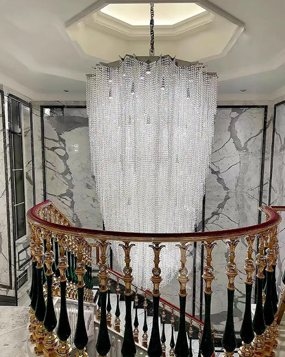 WOMO Cascading Crystal Foyer Chandelier-WM2750