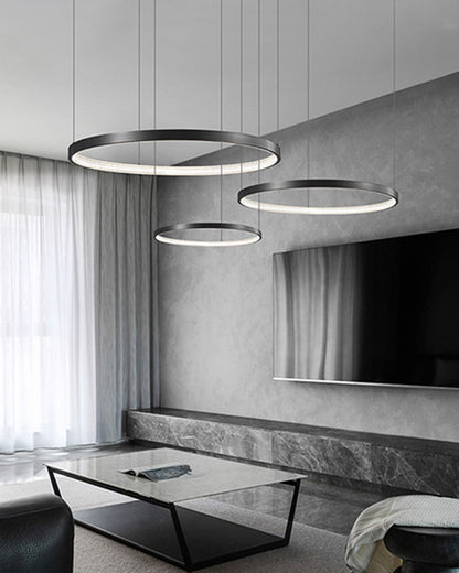 WOMO Tiered Circular Led Brass Chandelier-WM2345